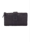 ARDROSSAN BRAIDED DETAIL LGE LEATHER TAB WALLET- A-0024-BLK- NEW IN