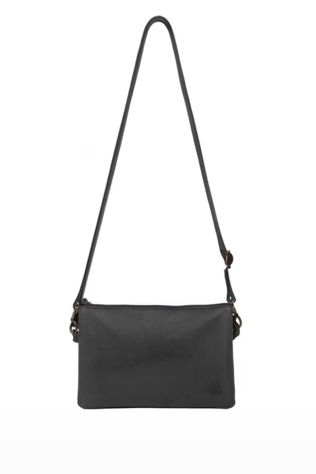 DEVONPORT LEATHER XBODY BAG- A-0014-BLK- NEW IN