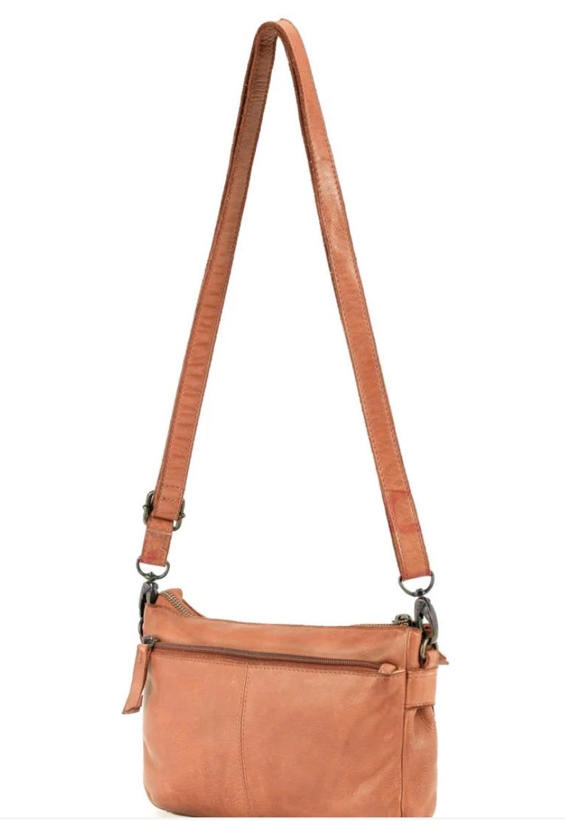 BOWRAL LASER CUT CROSS BODY STRAP W/ STUDS - Tan