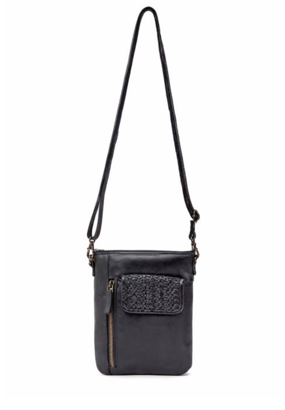 BATHURST LEATHER XBODY BAG- A-0016-BLK- NEW IN