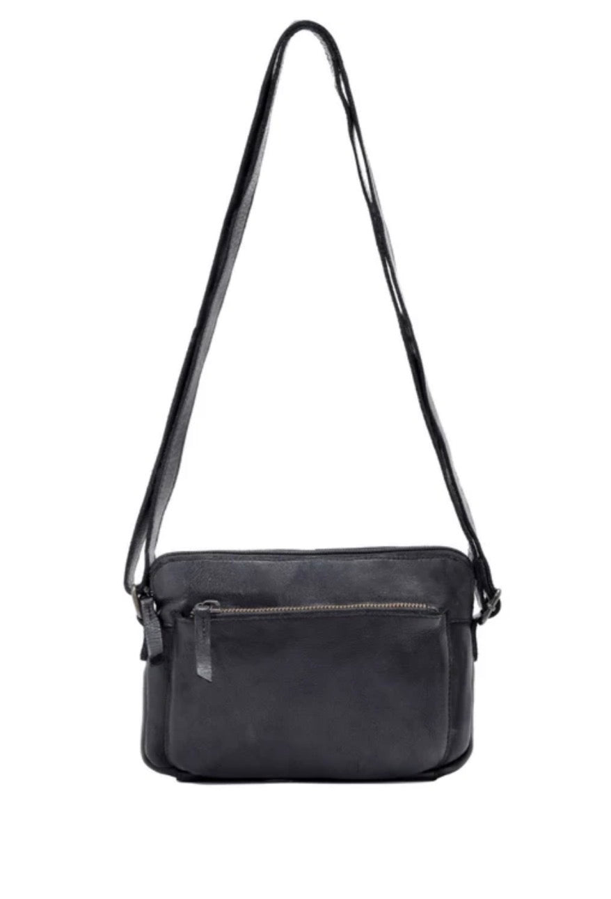 BROOME SML LEATHER XBODY BAG- A-0005-BLACK- NEW IN