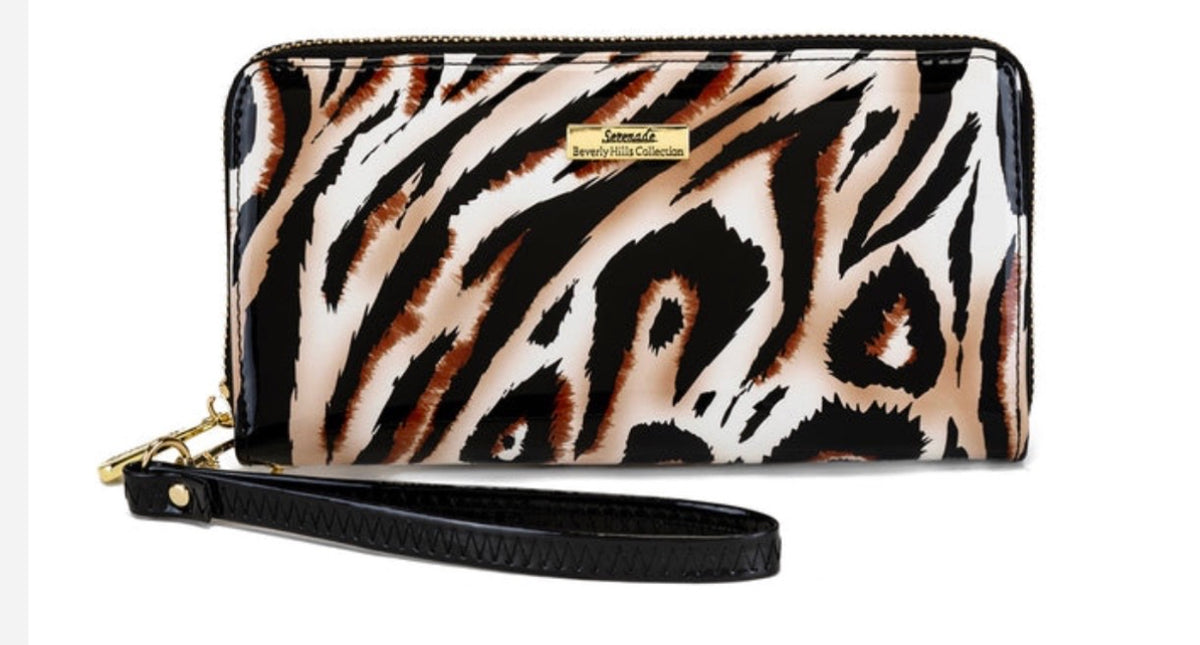 COUGAR ZIP AROUND
PATENT LEATHER WALLET