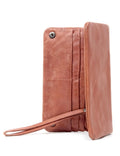 KADINA LGE LEATHER CLUTCH WALLET- A-0025-TAN- NEW IN