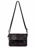 TULLY FLAP OVER LEATHER XBODY BAG- A-0015-BLK- NEW IN