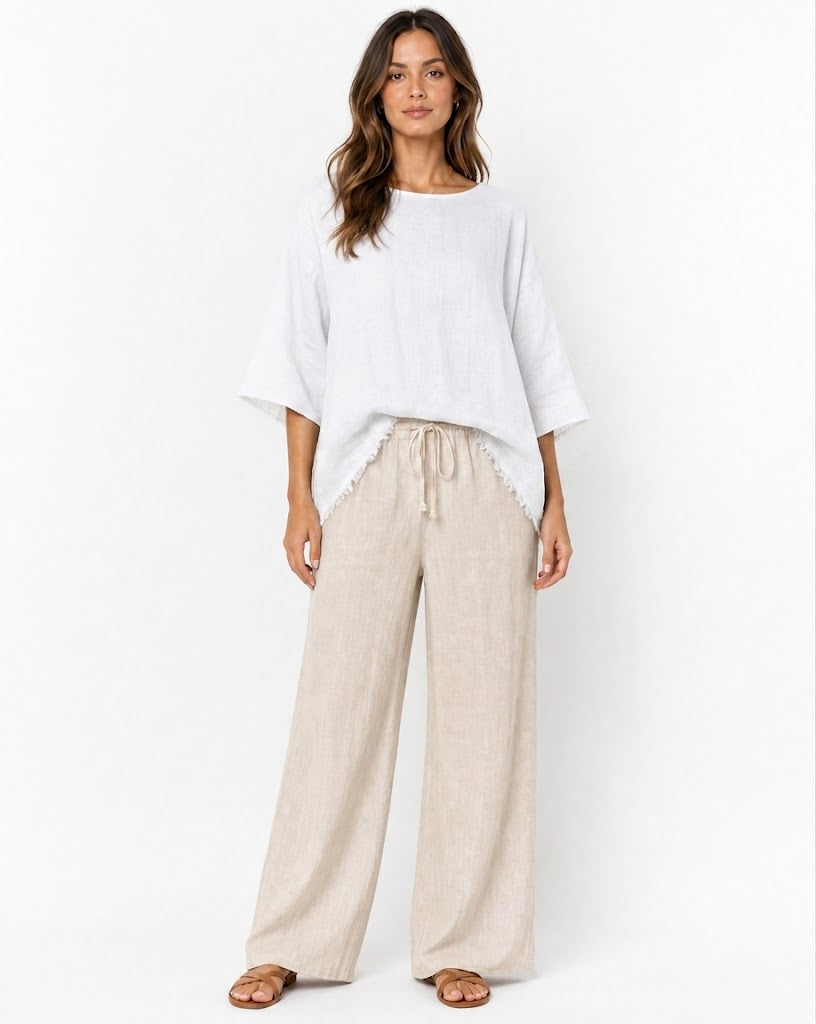 Slub woven top