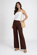 Janie Linen Pant Choc