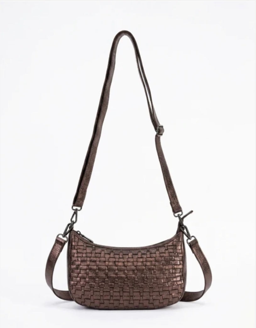 SORRENTO MOON CROSS BODY BAG W/ ADJUSTABLE STRAP - COOPER