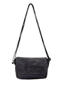 ESPERANCE SML FLAPOVER LEATHER XBODY BAG-A-0004-BLACK- NEW IN