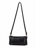 KIAMA WOVEN PANEL DETAIL LEATHER XBODY BAG- A-0022-BLK- NEW IN