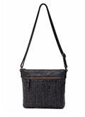 ARMIDALE WOVEN DETAIL LEATHER XBODY BAG- A-0011-BLK- NEW IN