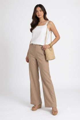 Janie Linen Pant Cappuccino