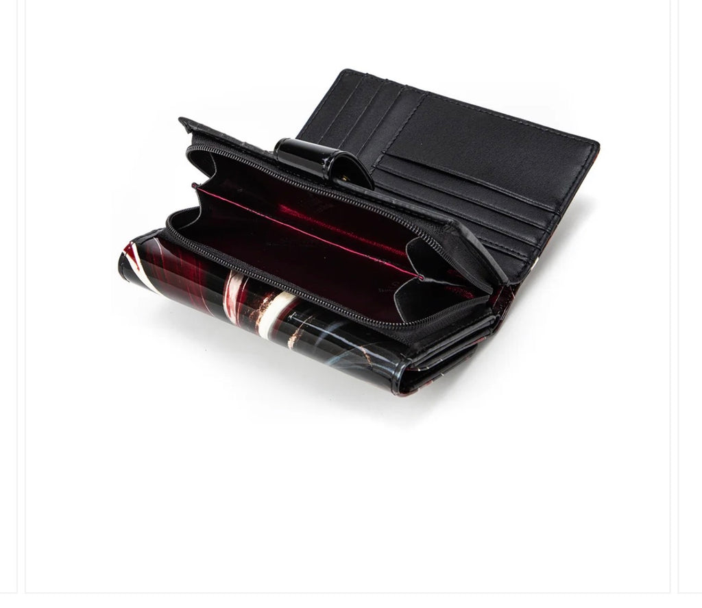 NEBULA MEDIUM PATENT LEATHER WALLET WITH RFID- WSF4902