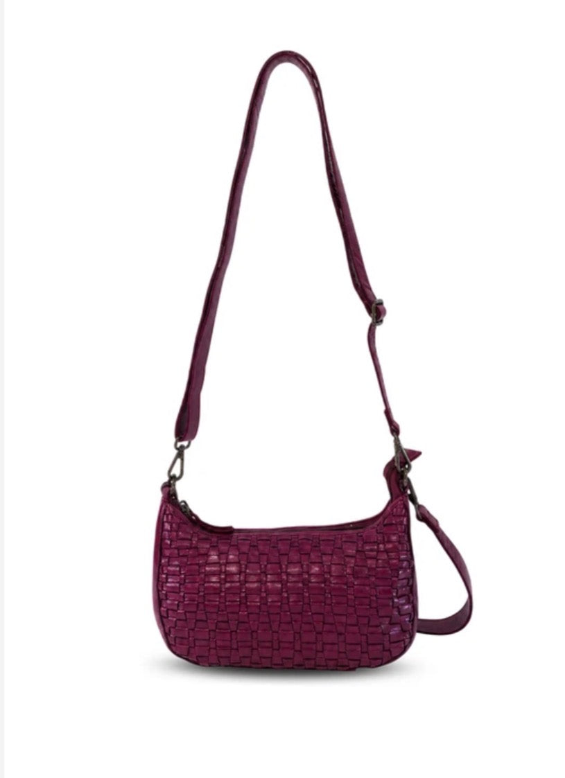 SORRENTO MOON CROSS BODY BAG W/ ADJUSTABLE STRAP - PURPLE