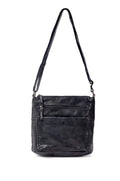 TAMBORINE MULTICOMPARTMENT LEATHER XBODY BAG- A-0020-BLK- NEW IN