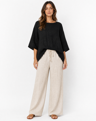 Slub woven top