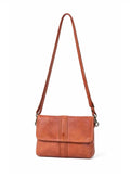 TULLY FLAP OVER LEATHER XBODY BAG- A-0015-TAN- NEW IN