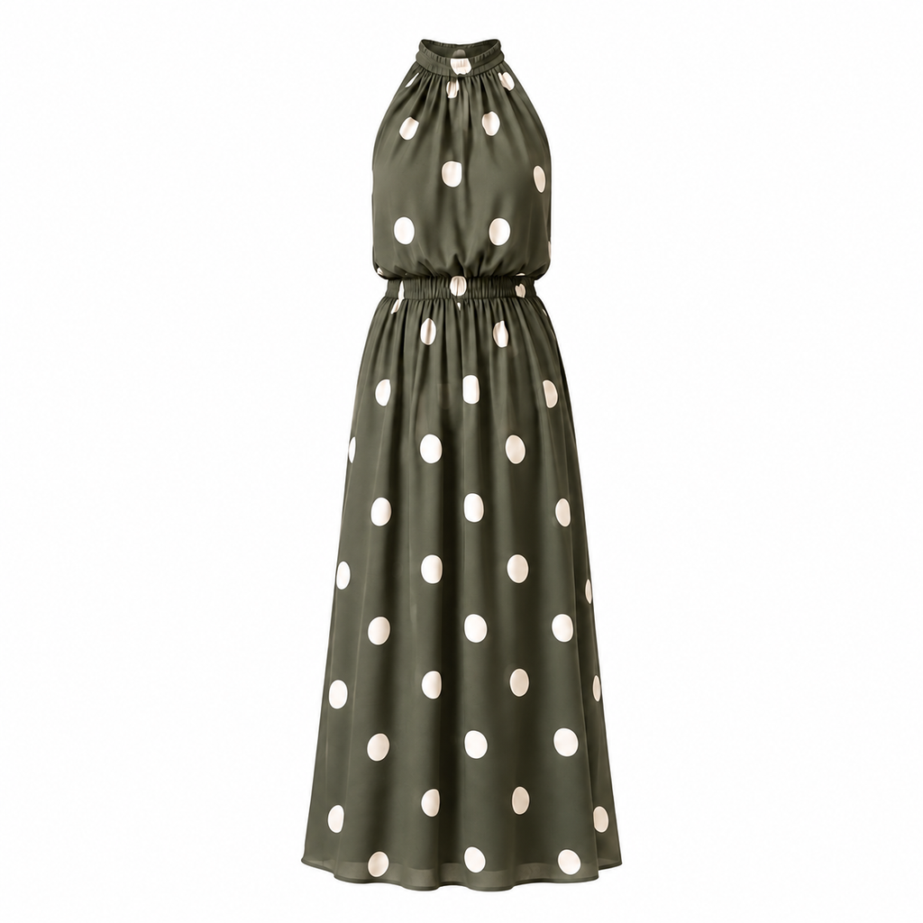 Halter Maxi Dress Khaki